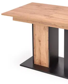Jedálenské stoly HALMAR Dolomit rozkladací jedálenský stôl dub wotan / čierna