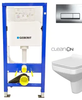 Kúpeľňa GEBERIT DuofixBasic s chrómovým tlačidlom DELTA51 + WC CERSANIT CLEANON COMO + SEDADLO 458.103.00.1 CO1