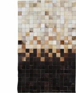 Koberce a koberčeky KONDELA Typ 7 kožený koberec 140x200 cm vzor patchwork