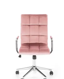 Kancelárske stoličky HALMAR Gonzo 4 kancelárska stolička ružová (Velvet) / chróm