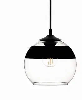 Závesné svietidlá Solbika Lighting Závesná lampa Monochrome Flash číra/čierna Ø 20cm