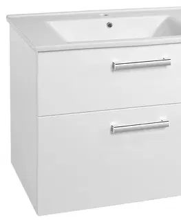 Kúpeľňa AQUALINE - VEGA umývadlová skrinka, 82x67,6x43,6cm, 2x zásuvka, biela VG083