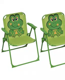 Detské záhradné posedenie Detské záhradné stoličky 2 ks Dekorhome Zelená