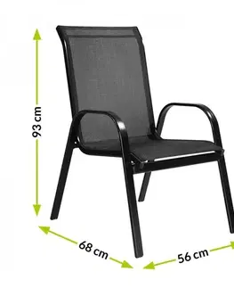 Záhradné stoličky a kreslá NABBI Arkadia záhradná stolička čierna