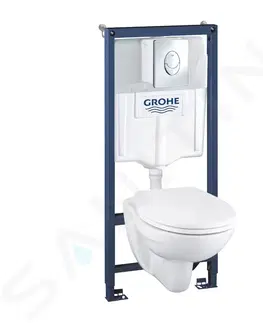 Kúpeľňa GROHE - Solido Set predstenovej inštalácie, klozetu a dosky, SoftClose, tlačidlo Skate Air, chróm 39192000