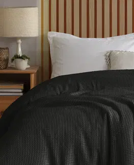 Prikrývky na spanie 4Home Bavlnený prehoz na posteľ Claire antracit, 220 x 240 cm