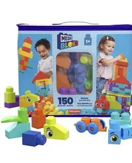 Hračky stavebnice MEGA BLOKS MATTEL - Mega Bloks Porádne Veľké Vrece Kociek - Modré (150)