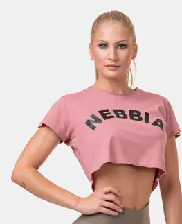 Tričká a tielka NEBBIA Dámske tričko Crop Top Fit&Sporty Old Rose  XS