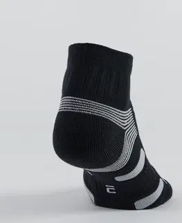 bedminton Športové ponožky RS 560 stredne vysoké 3 páry čierno-sivé