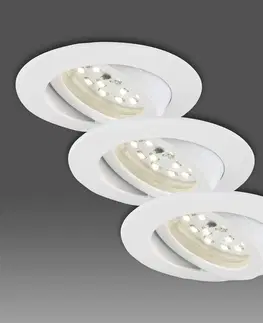 Zapustené svietidlá Briloner Biele zapustené LED svetlo v sade troch – otočné