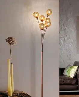 Stojace lampy Vidiecka stojaca lampa 6-svetlá v hrdzavohnedej farbe - Kréta