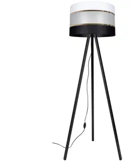 Lampy  Stojacia lampa CORAL 1xE27/60W/230V wenge/čierna/biela/zlatá 