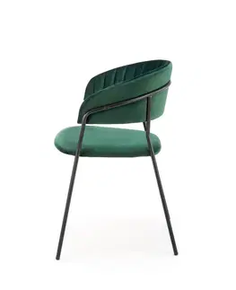 Jedálenské stoličky a kreslá Jedálenská stolička K426 Halmar Tmavo zelená