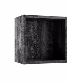 Závesné kúpeľňové skrinky Kúpeľňová skrinka Qubik čierny betón 30x30x20