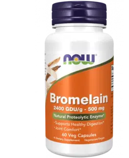 Probiotiká a tráviace enzýmy Now Bromelaín kapsule 500 mg 60 kapsúl