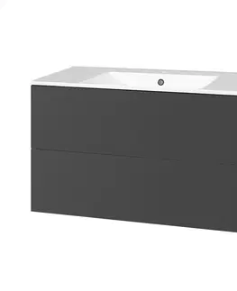 Kúpeľňový nábytok MEREO - Aira, kúpeľňová skrinka s keramickým umývadlom 101 cm, antracit CN752
