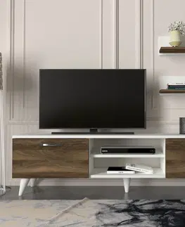 TV stolíky BEALTE TV stolík, biela / orech