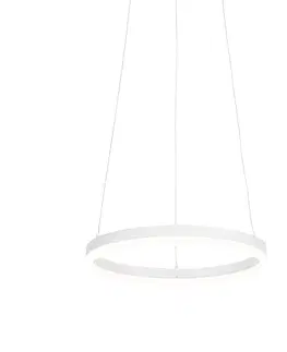 Zavesne lampy Dizajnové závesné svietidlo biele 40 cm vrátane LED 3-stupňovo stmievateľné - Anello