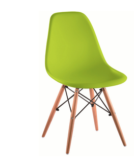 Jedálenské stoličky KONDELA Cinkla 3 New jedálenská stolička zelená / buk