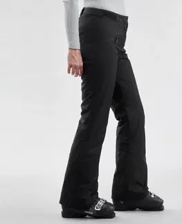 nohavice Dámske hrejivé lyžiarske nohavice 180 čierne