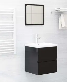 Kúpeľňové skrinky Skrinka pod umývadlo 41 cm Dekorhome Čierna lesk
