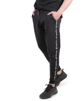 Pánske klasické nohavice Pánske tepláky inSPORTline Comfyday Man predĺžená - čierna - 3XL