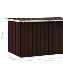 Záhradné úložné boxy Záhradný úložný box 149x99x93 cm oceľ Dekorhome Antracit