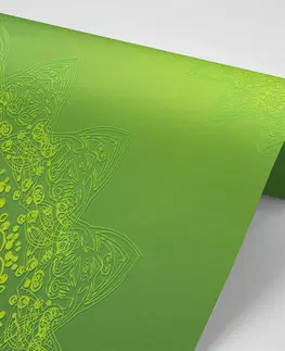 Tapety Feng Shui Tapeta moderné prvky Mandaly v zelenej
