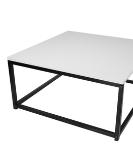 Konferenčné stolíky KONDELA Kastler New Typ 1 konferenčný stolík (2 ks) biela / čierna