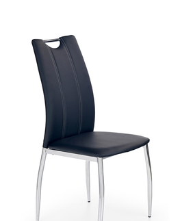 Jedálenské stoličky HALMAR K187 jedálenská stolička čierna / chróm