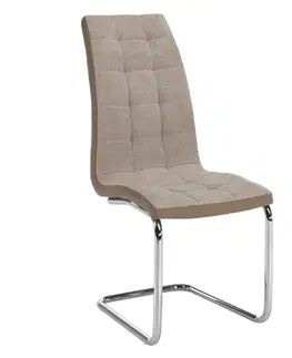 Stoličky Jedálenská stolička, béžová/chróm, SALOMA NEW