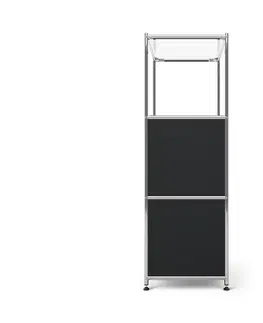 Dressers Kovová komoda »CN3« s 2 výklopnými priehradkami, čierna