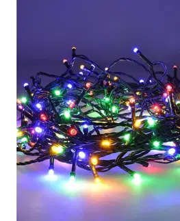 Vianočné osvetlenie  LED vonkajšia vánočná reťaz, 200 LED, 20m, prívod 5m, 8 funkcií, časovač, IP44, viacfarebný, 1V102-M-1