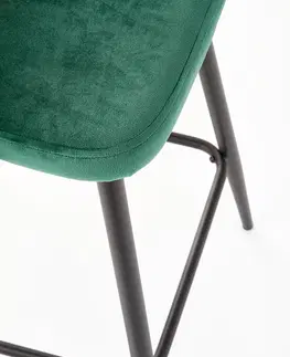 Barové stoličky HALMAR H-96 barová stolička tmavozelená / čierna