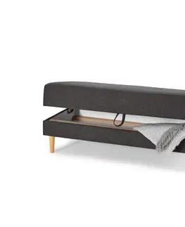 Sofas Rohová pohovka na spanie s pružinovým jadrom a lavicou s úložným priestorom