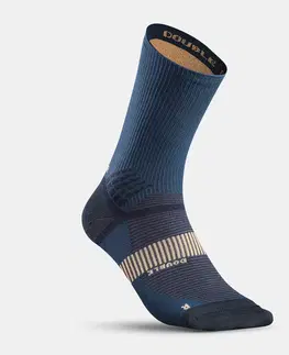 ponožky Turistické ponožky Hike 520 Double vysoké 2 páry tmavomodré