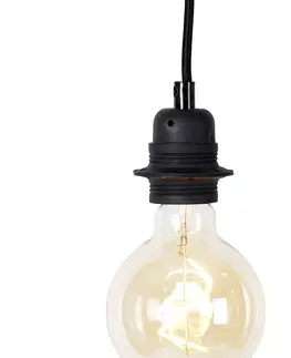 Zavesne lampy Industriálne závesné svietidlo čierne 5-svetlo - Cava
