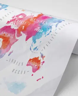 Tapety mapy Tapeta akvarelová mapa sveta