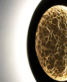 Nástenné svietidlá Holländer Nástenné svietidlo Plenilunio LED, hnedo-čierno-zlatá farba, 60 cm