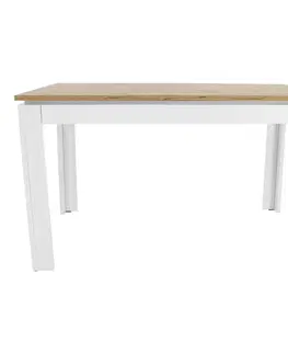 Jedálenské stoly Rozkladací stôl, biela/dub wotan 135-184x86 cm, VILGO
