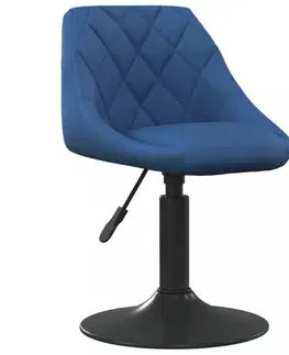 Jedálenské zostavy Otočná jedálenská stolička 2 ks zamat / kov Dekorhome Modrá