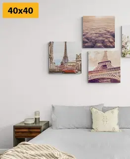 Zostavy obrazov Set obrazov Eiffelova veža v Paríži