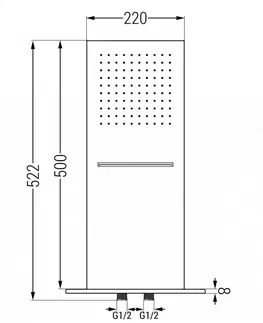 Sprchy a sprchové panely MEXEN - Vodopád hlavová sprcha 50x22 cm čierna 79195-70
