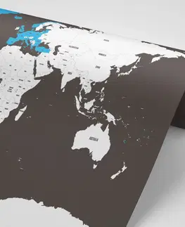 Samolepiace tapety Samolepiaca tapeta moderná mapa s modrým kontrastom
