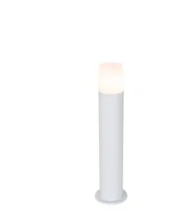 Vonkajsie osvetlenie Stojanové vonkajšie svietidlo biele s opálovým tienidlom 50 cm - Odense