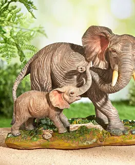 Drobné dekorácie a doplnky Dekorácia "Slonica so sloníkom"