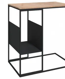 Konferenčné stolíky Príručný stolík Dekorhome Čierna / hnedá