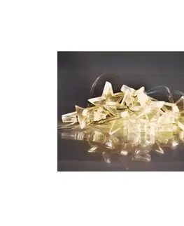 Vianočné osvetlenie  LED vianočná reťaz, hviezdy, 1,5m, 10x LED, 2x AA, žluté svetlo, 1V52-WW