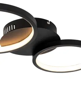 Stropne svietidla Stropná lampa čierna vrátane LED 3-stupňového stmievateľného 3-svetla - Pande