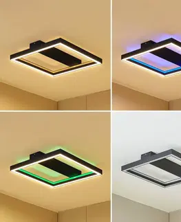 SmartHome stropné svietidlá Lucande Lucande Tjado stropné LED svetlo 50 cm čierna